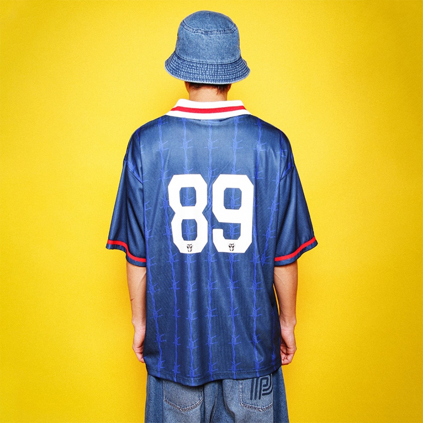 PUNK DRUNKERS Red Card Soccer Shirt-Jersey Navy