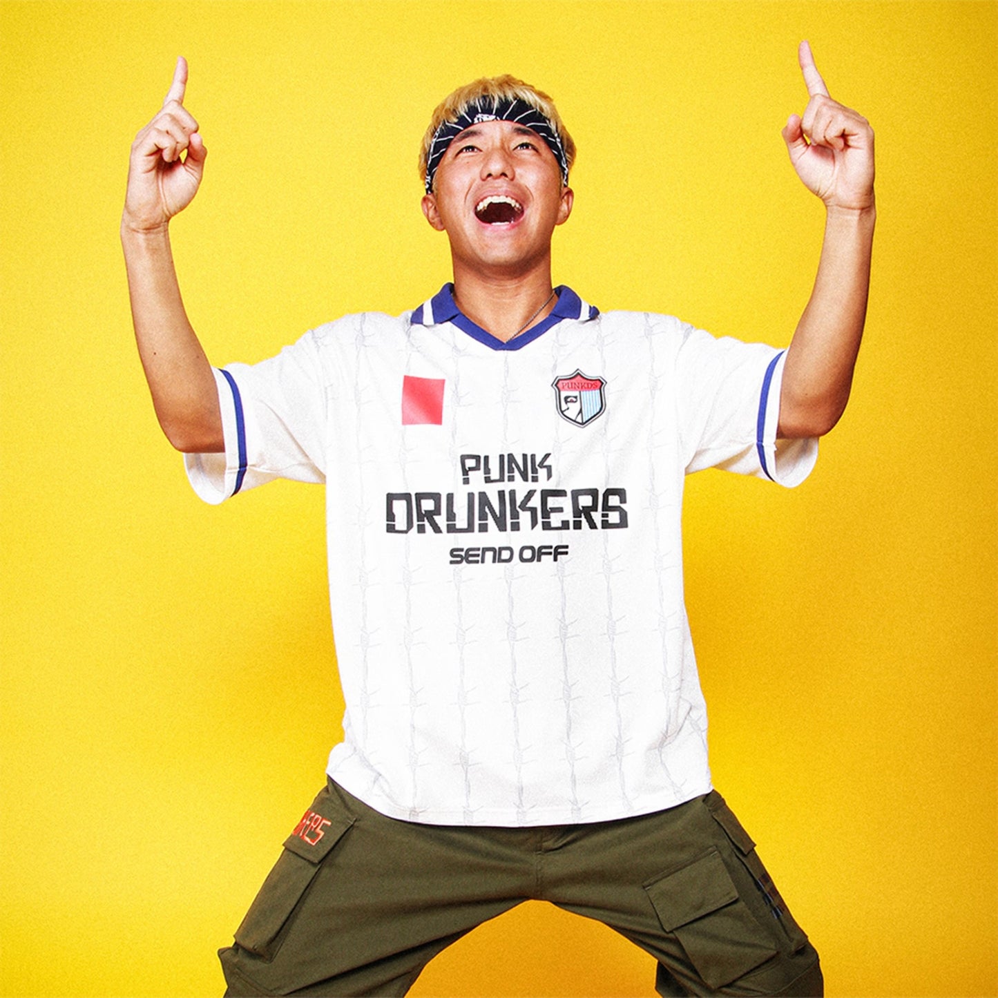 PUNK DRUNKERS Red Card Soccer Shirt-Jersey White