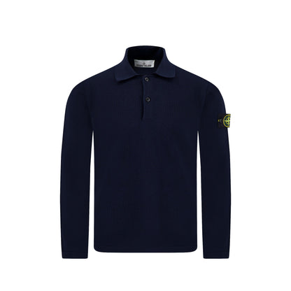 Stone Island Micro Stitch Soft Organic Cotton Polo Navy