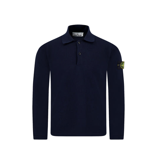 Stone Island Micro Stitch Soft Organic Cotton Polo Navy