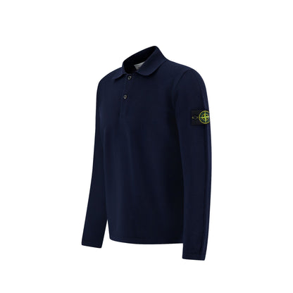 Stone Island Micro Stitch Soft Organic Cotton Polo Navy