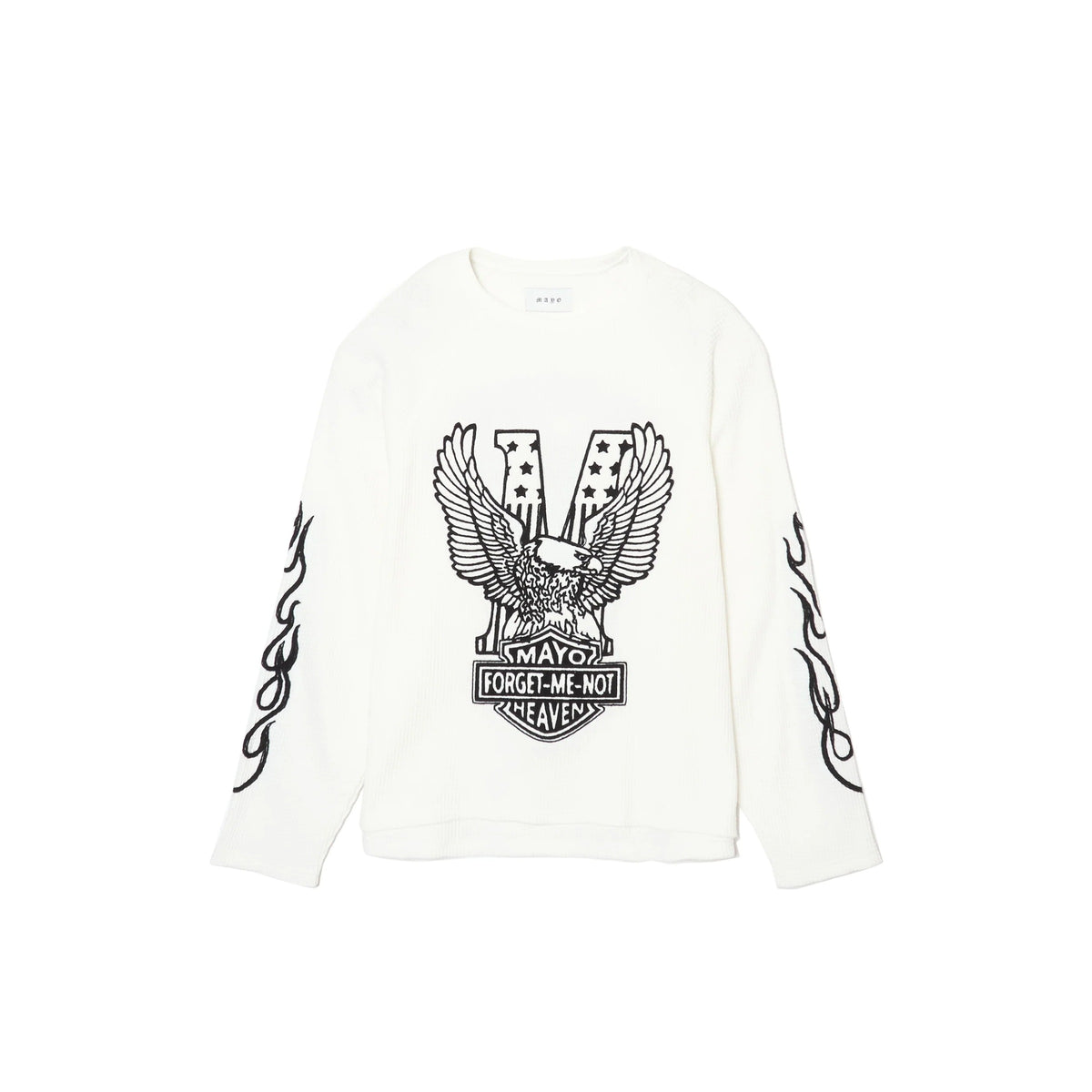 Mayo Eagle Embroidery Thermal Longsleeve Tee White