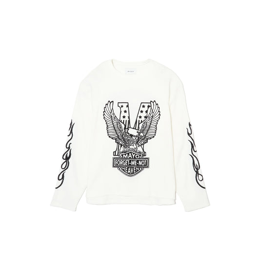 Mayo Eagle Embroidery Thermal Longsleeve Tee White