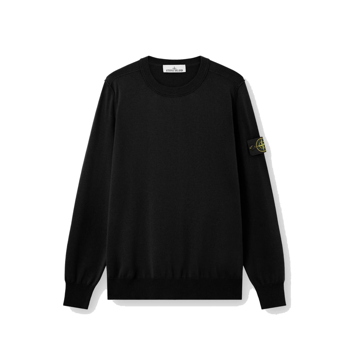 Stone Island Crewneck Jumper With rolled Edge Seams black