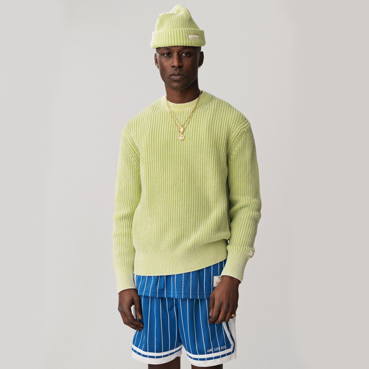aime Leon dore stripe court shorts Blue