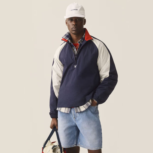 Aimé Leon Dore Crest Nylon Half-Zip Pullover "Navy Blazer"
