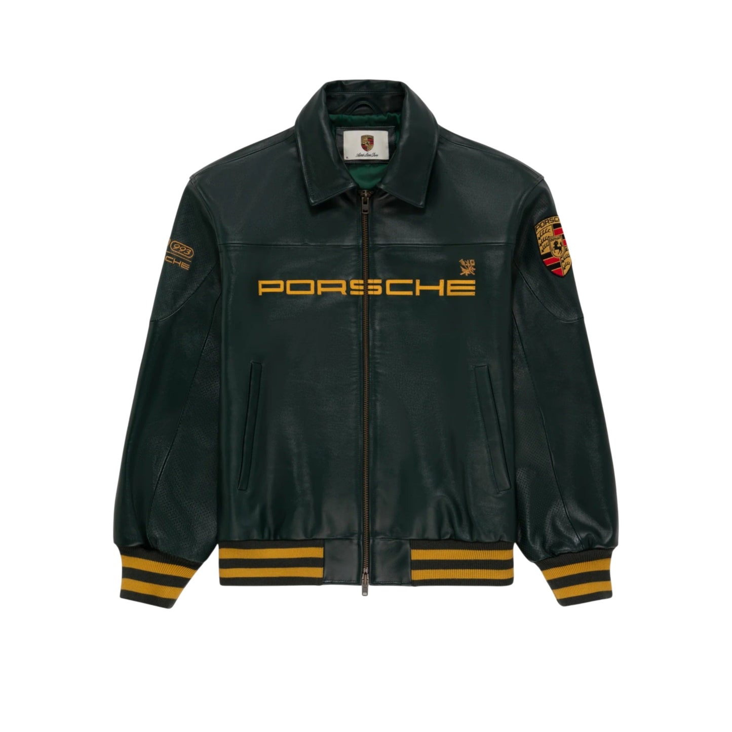 Aime Leon Dore x Porsche 993 Turbo Leather Club Jacket (British Racing Green)