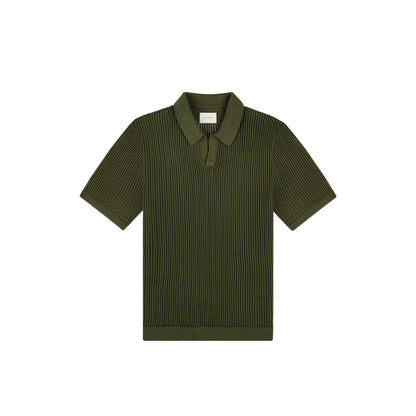 Aime Leon dore Mesh Knit Polo in olive green