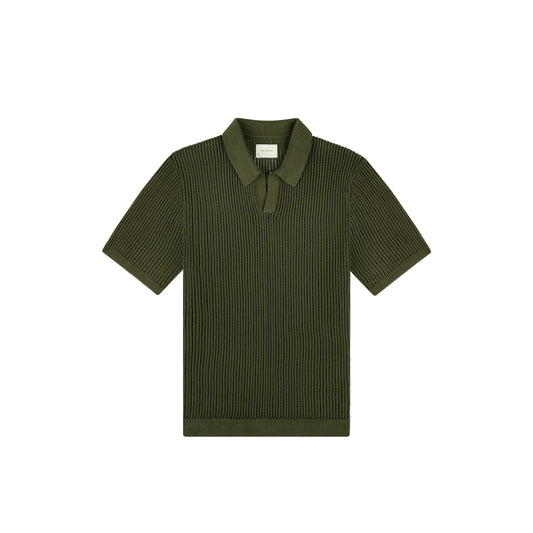 Aime Leon dore Mesh Knit Polo in olive green