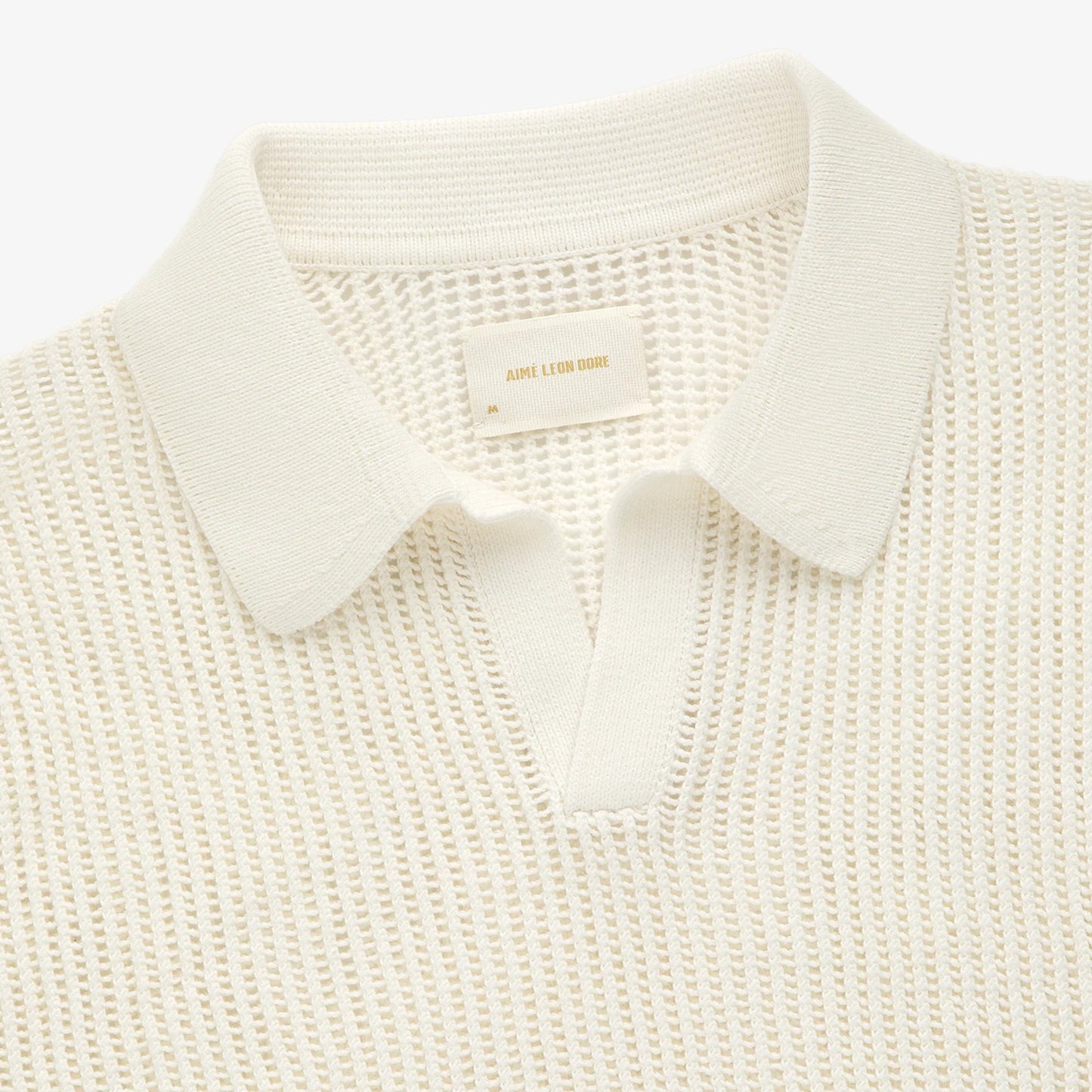 Aime Leon dore Mesh Knit Polo in white