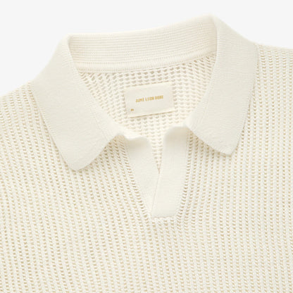 Aime Leon dore Mesh Knit Polo in white