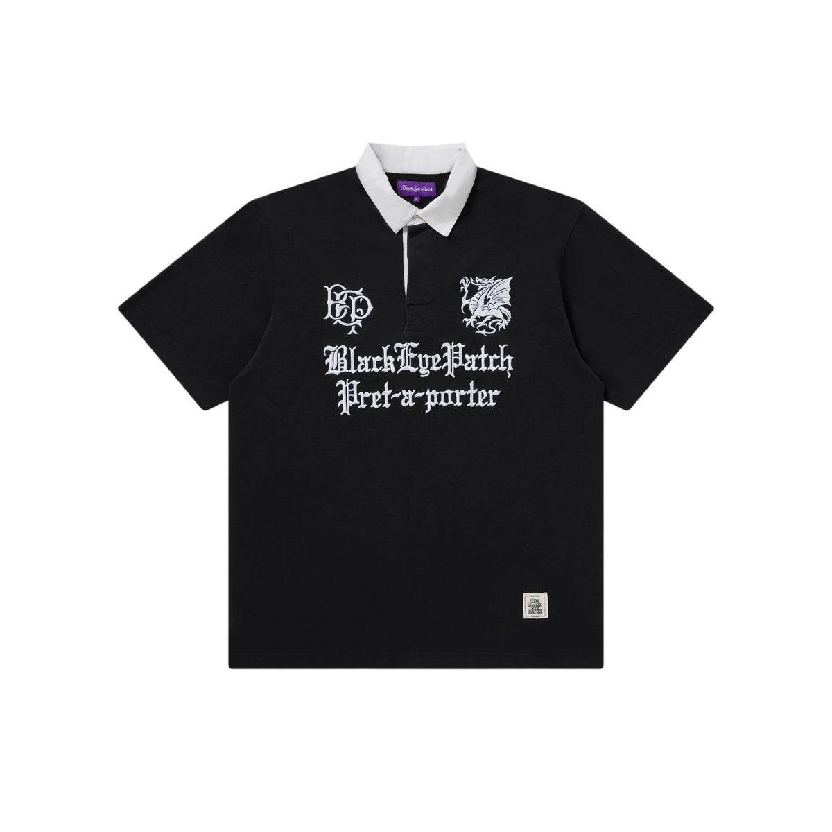 The Black Eye Patch Pret-a-Porter Rugby Polo Black