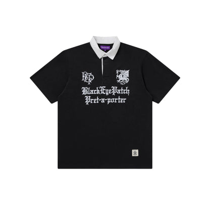 The Black Eye Patch Pret-a-Porter Rugby Polo Black