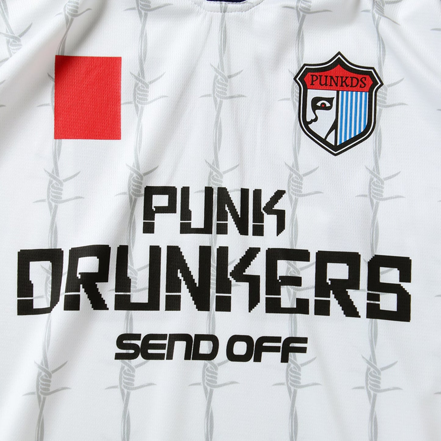 PUNK DRUNKERS Red Card Soccer Shirt-Jersey White