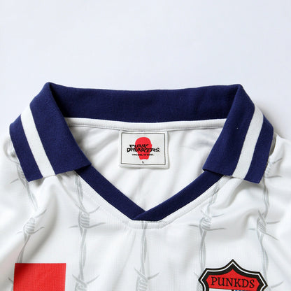 PUNK DRUNKERS Red Card Soccer Shirt-Jersey White