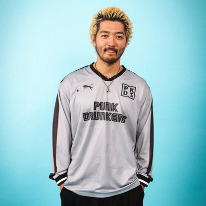 PUNK DRUNKERS - That Guy Game Shirt - L/S Jersey Gray