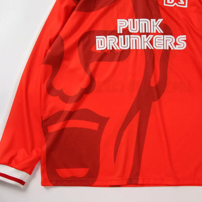 PUNK DRUNKERS - That Guy Game Shirt - L/S Jersey Red