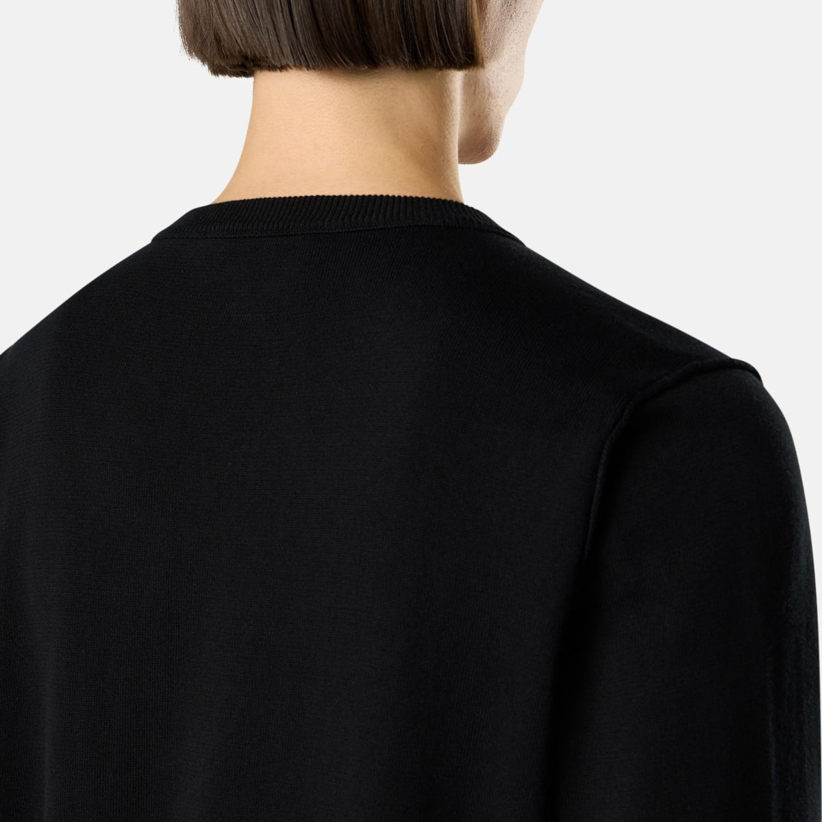Stone Island Crewneck Jumper With rolled Edge Seams black