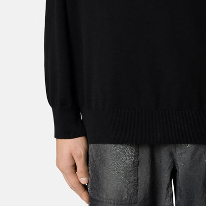 Stone Island Crewneck Jumper With rolled Edge Seams black