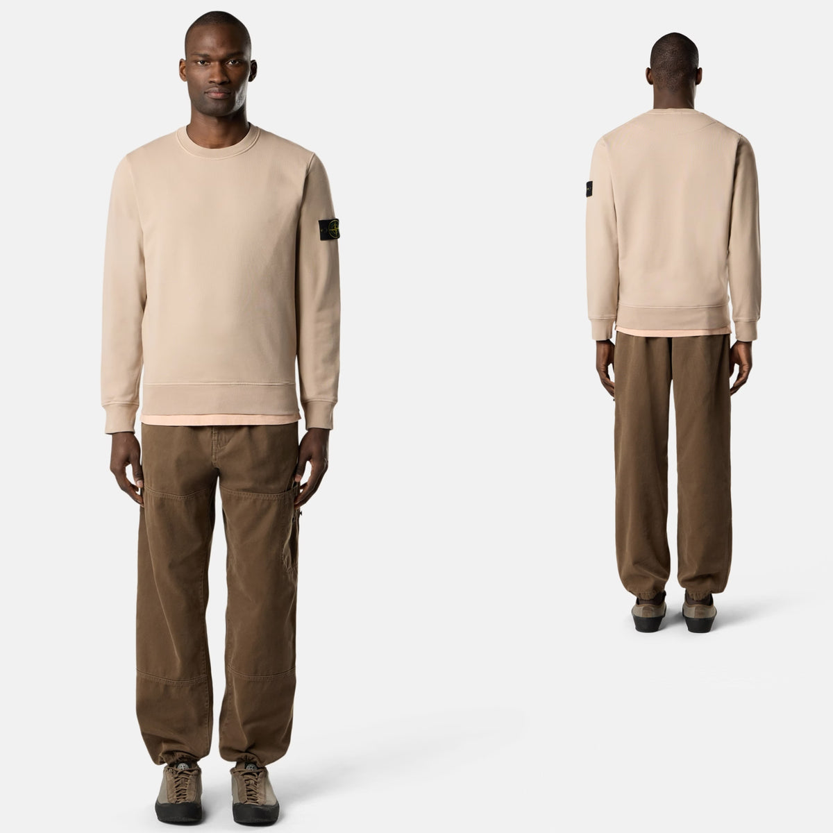 Stone Island Regular-fit crewneck sweatshirt Desert Beige