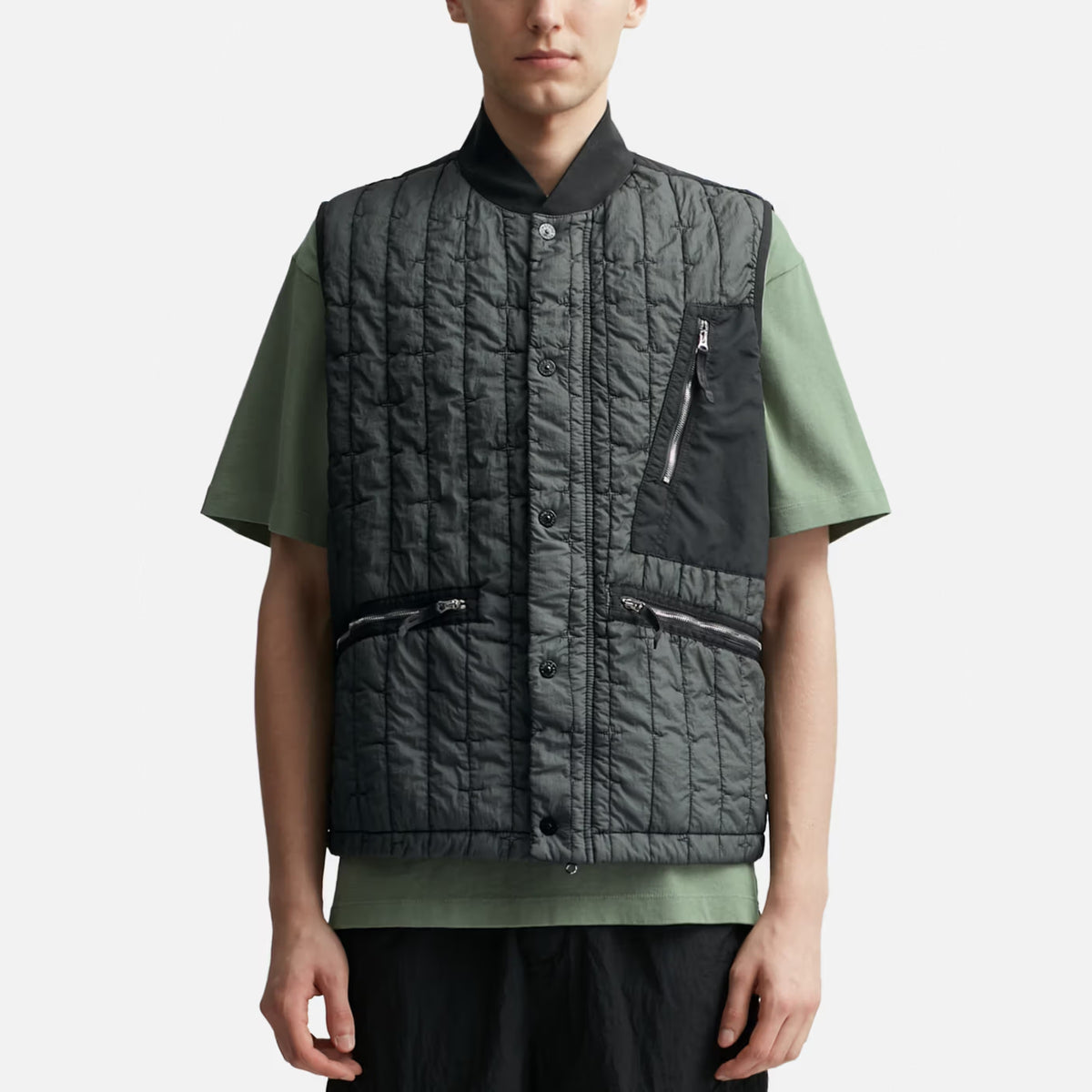 Stone Island Quilted Nylon Stella Vest Dark Green