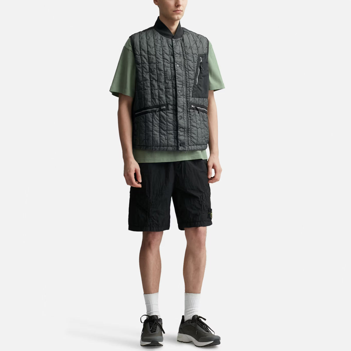 Stone Island Quilted Nylon Stella Vest Dark Green