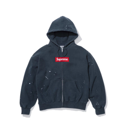 Supreme MM6 Maison Margiela Box Logo Zip Up Hooded Sweatshirt Navy