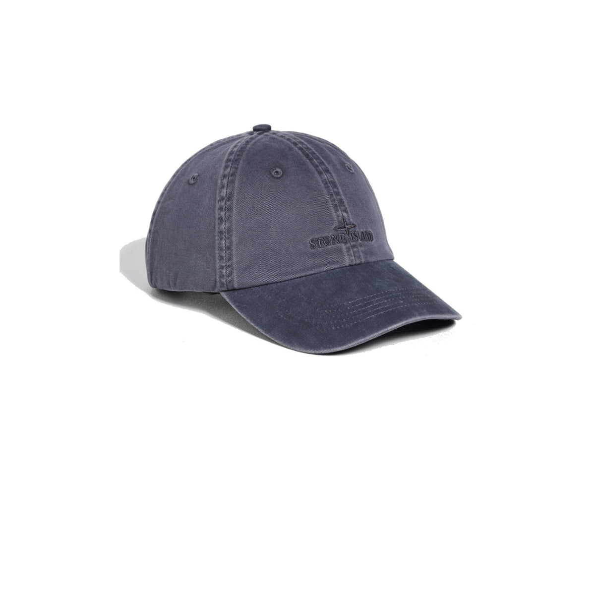 Stone Island Brushed Cotton Gabardine Baseball Cap Blue Grey