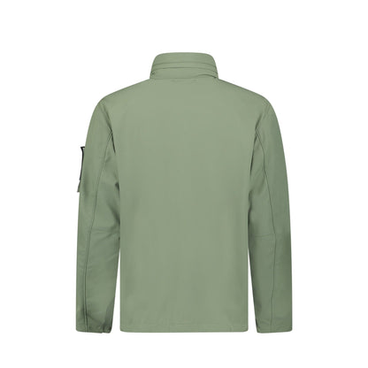 Stone Island Light Soft Shell-R E.Dye Technology Jacket In Green Sage