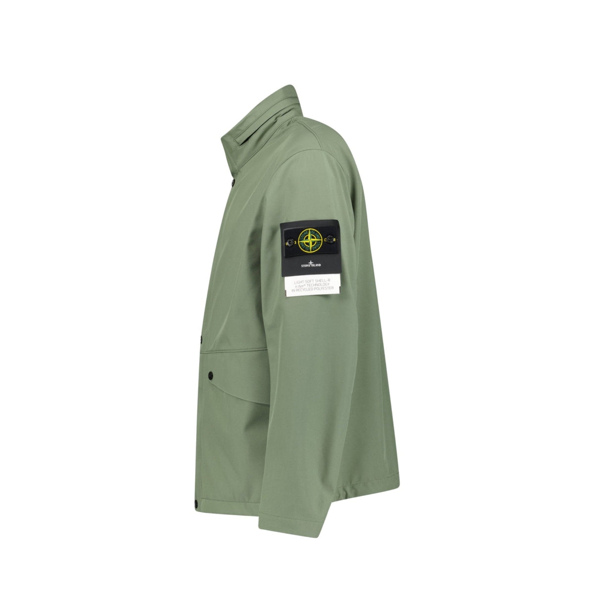 Stone Island Light Soft Shell-R E.Dye Technology Jacket In Green Sage