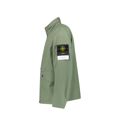 Stone Island Light Soft Shell-R E.Dye Technology Jacket In Green Sage