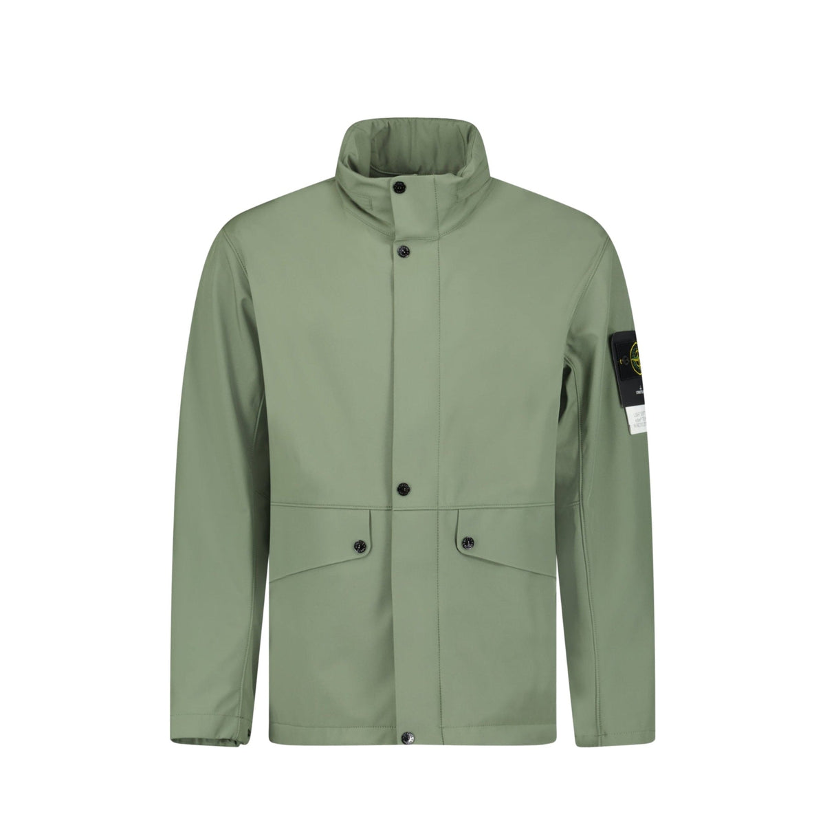 Stone Island Light Soft Shell-R E.Dye Technology Jacket In Green Sage