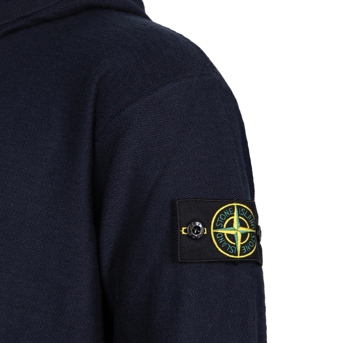 Stone Island plush stitch loose-fit zip-up hoodie Navy