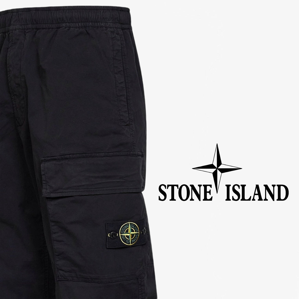 Stone Island Straight Cargo Pants Black